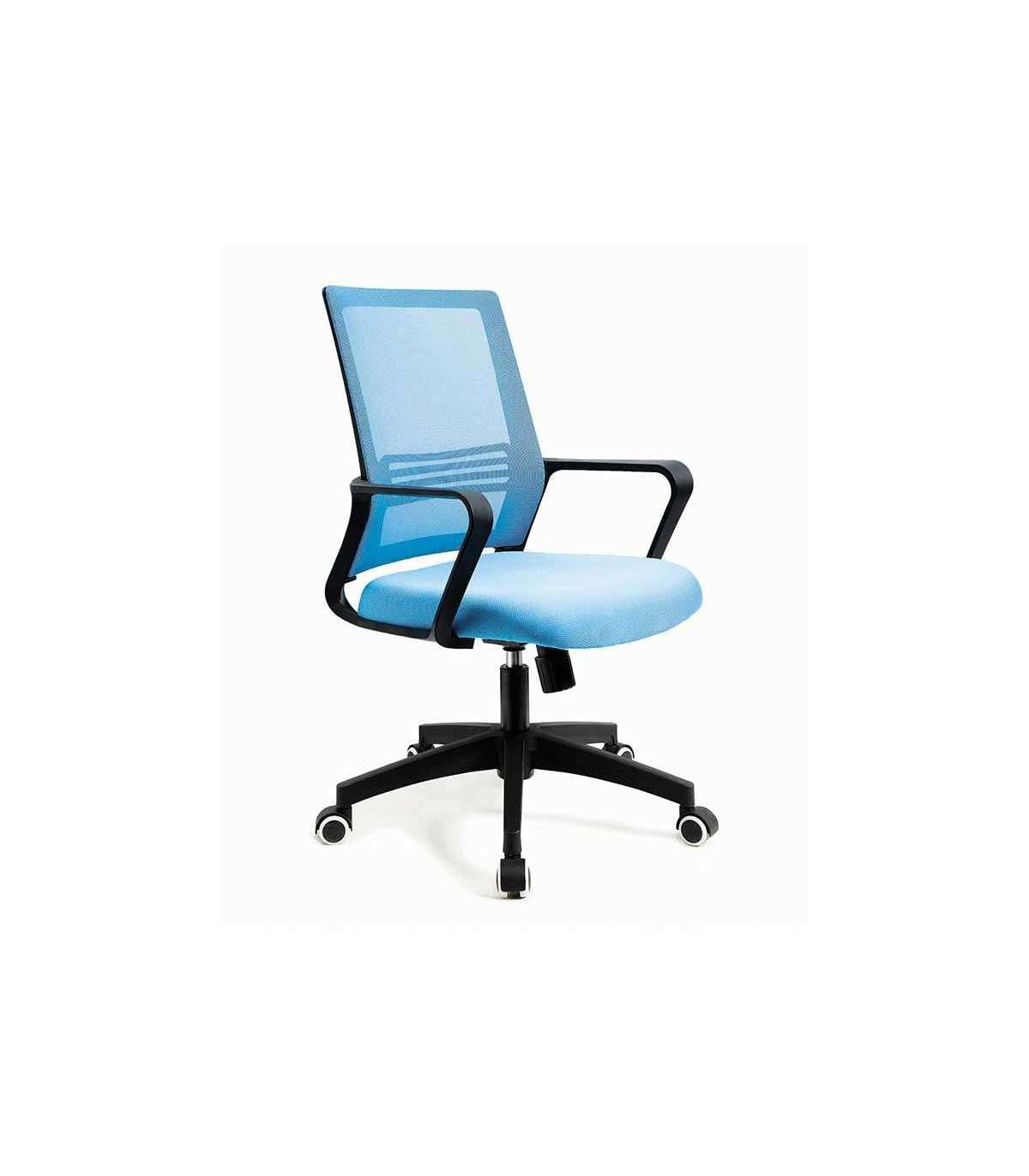 Silla Despacho De Diseño Moderno, Giratoria, Elevable, Acabado Azul, 113-123 Cm(alto)60 Cm(ancho)61 Cm(largo)_0