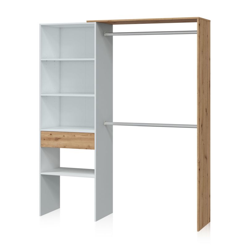 Armario Vestidor Ezra Melamina, Blanco, 158 X 187 X 40_1