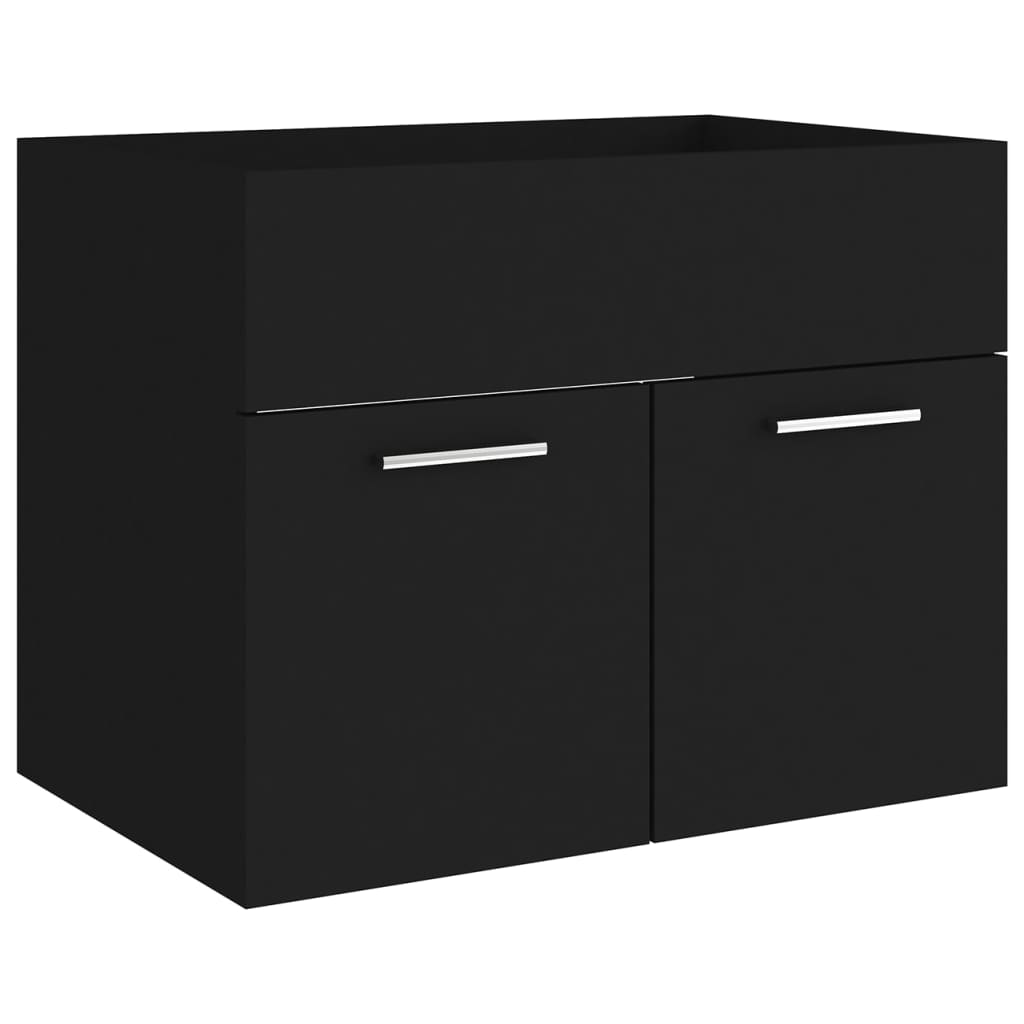 Juego De Muebles De Baño Madera De Ingeniería Negro / Vetonek_1