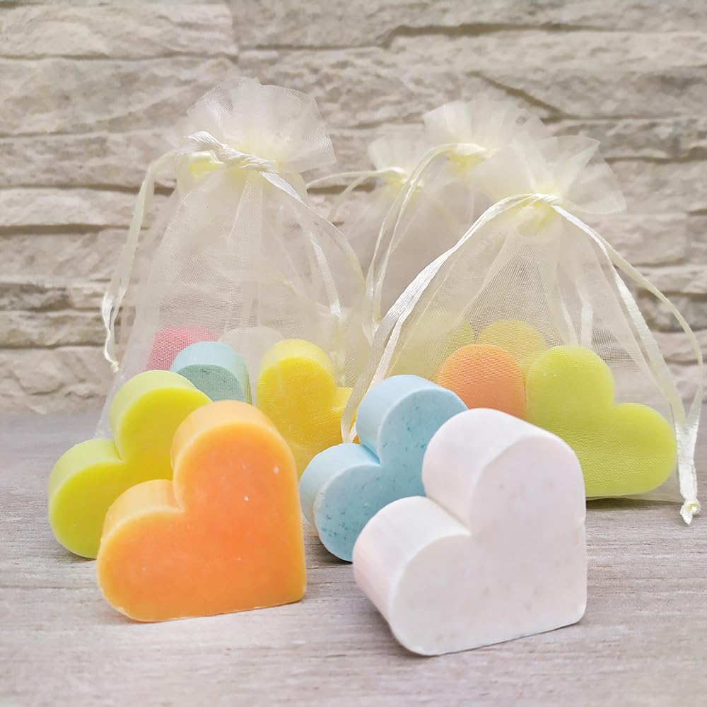 25 Jabones Aromáticos Con Forma De Corazón. Detalle Para Invitados De Eventos . Jabón Glicerina Aroma Naranja Y Jengibre_5