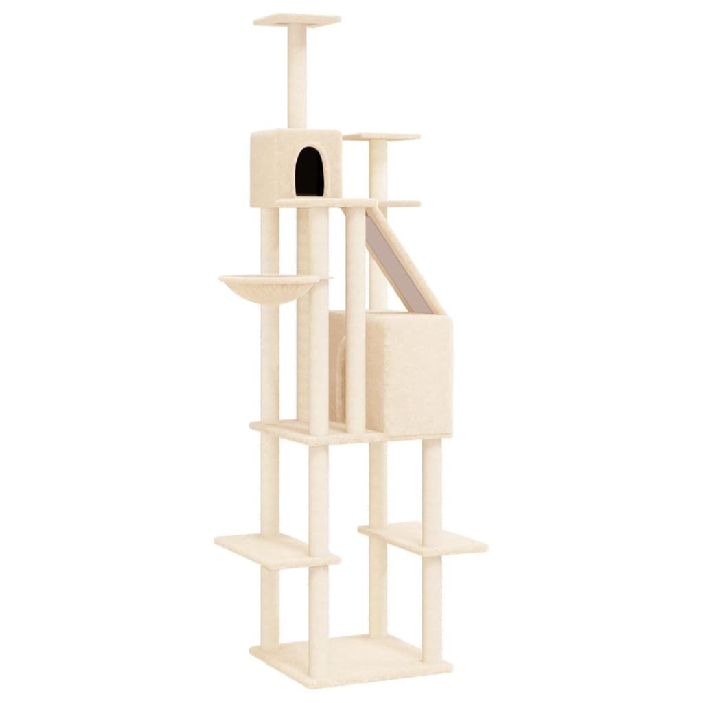 Vidaxl Rascador Para Gatos Con Postes De Sisal Color Crema 201 Cm_0
