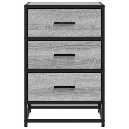 Mesita Noche Madera Ingeniería Gris Sonoma 40x34,5x60 Cm Metal_3