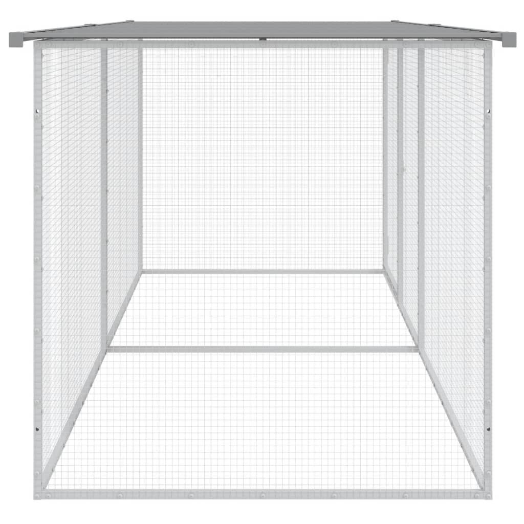 Vidaxl Jaula Para Gallinas Con Techo De Acero Galvanizado, Gris Claro, 203 X 98 X 90 Cm_3