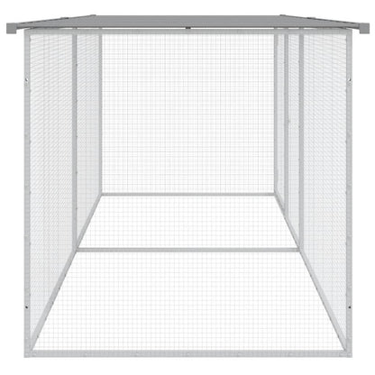 Vidaxl Jaula Para Gallinas Con Techo De Acero Galvanizado, Gris Claro, 203 X 98 X 90 Cm_3