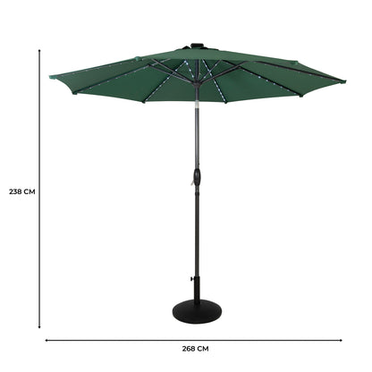 Parasol Led Inclinable 2,7 M Con Base – Verde_4