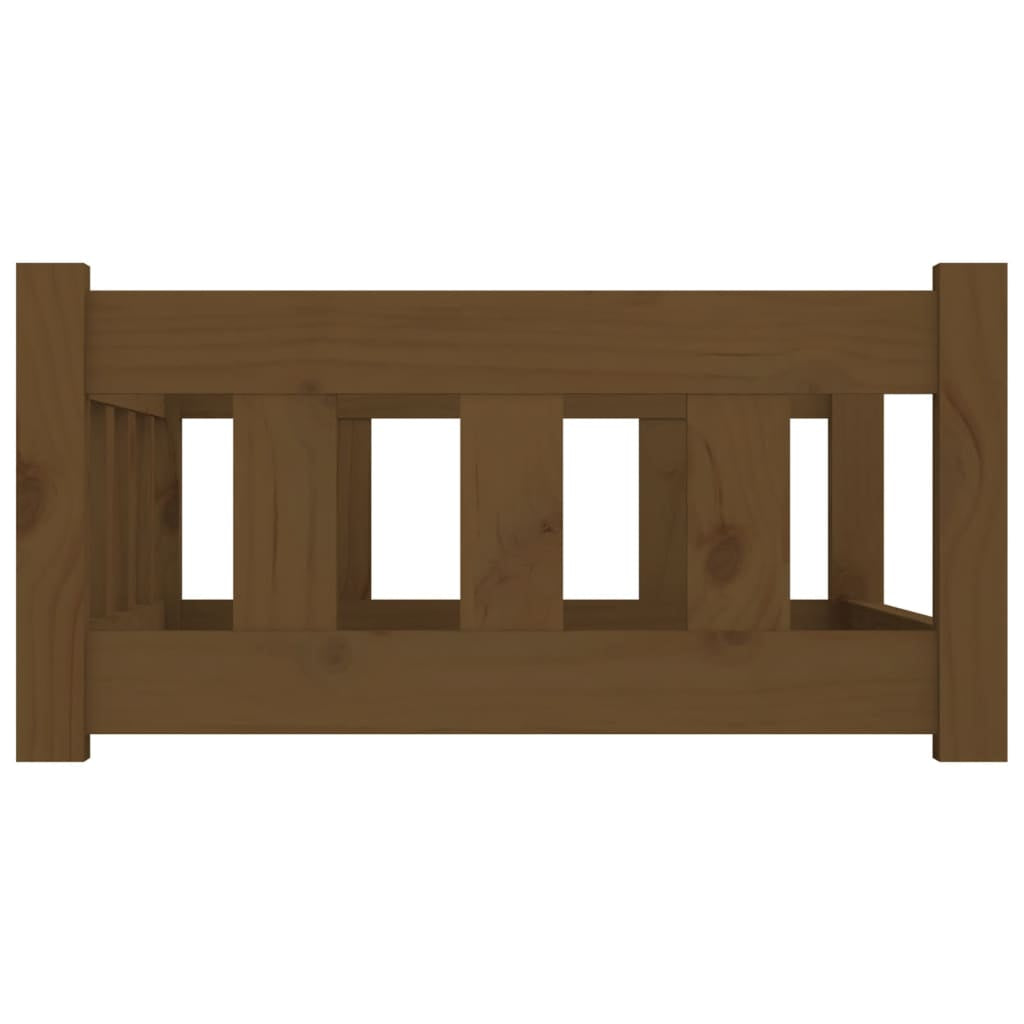 Vidaxl Cama Para Perros Madera Maciza Marrón Miel 75,5x55,5x28 Cm_4
