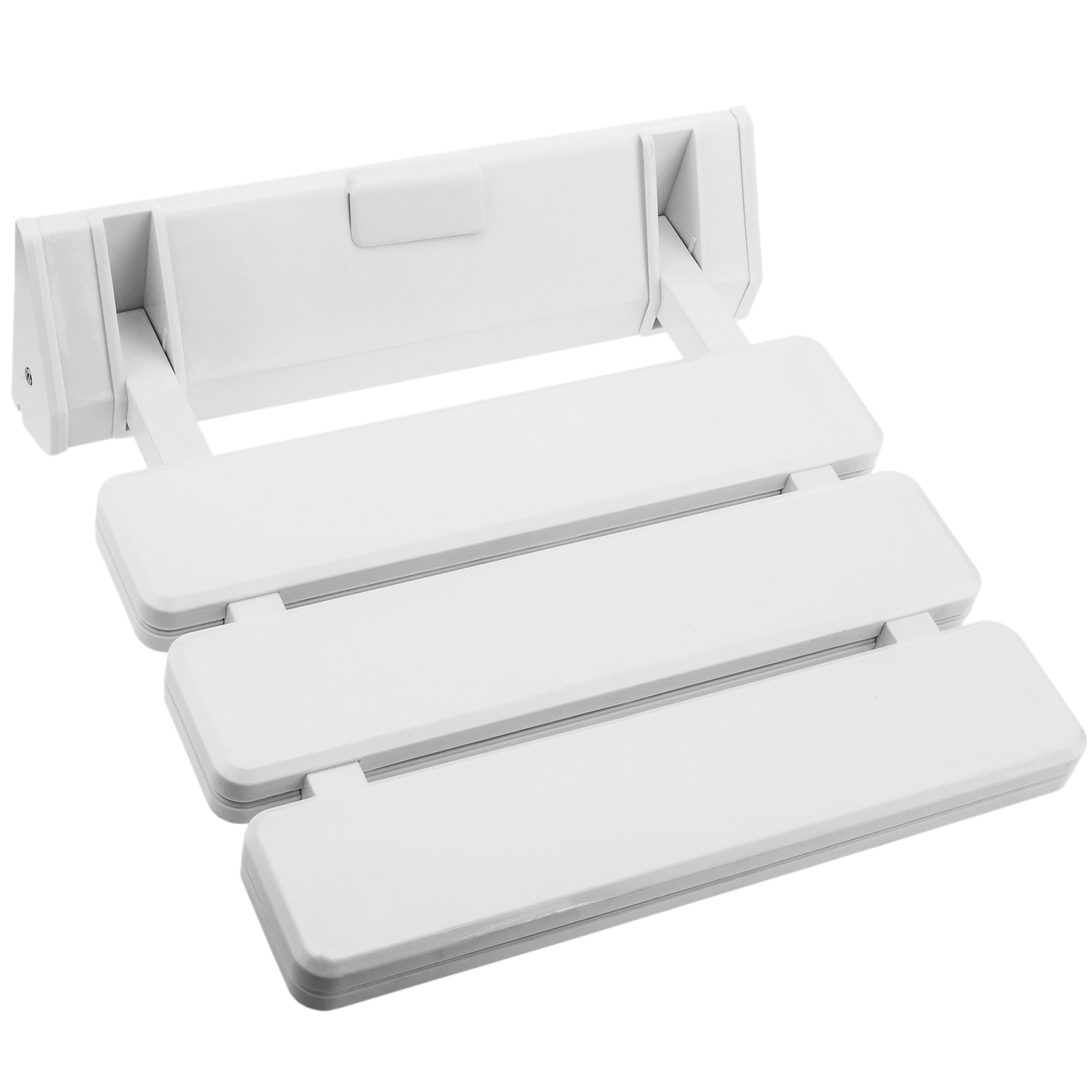 Asiento De Ducha Abatible. Silla Plegable Para Ancianos De Plástico Y Aluminio Blanco 320x328mm_0