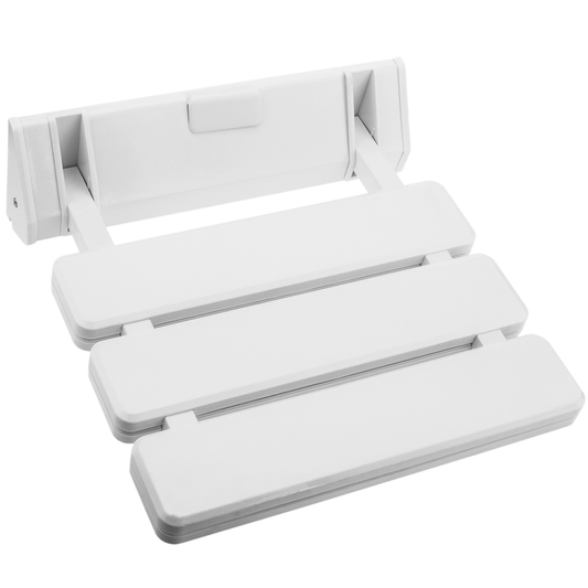 Asiento De Ducha Abatible. Silla Plegable Para Ancianos De Plástico Y Aluminio Blanco 320x328mm_0
