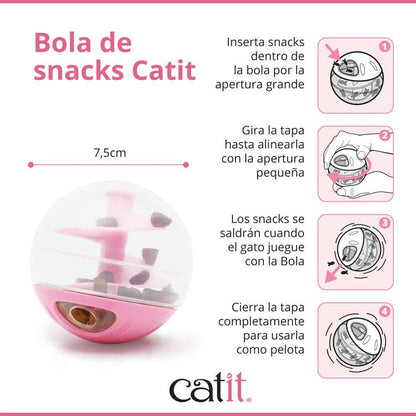 Bola dispensadora de snacks Catit Rosa