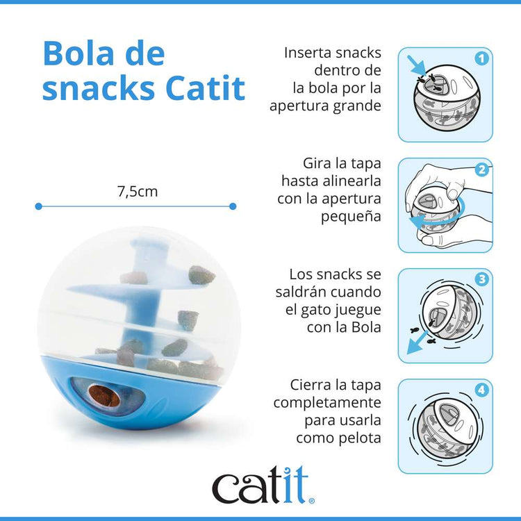 Bola dispensadora de snacks Catit Azul
