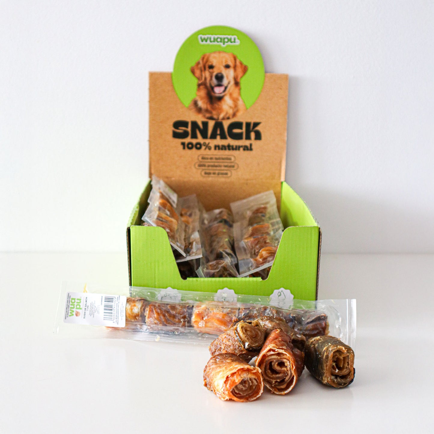 Snack Natural Para Perro Sushi Salmon 5u X 10 Bolsas Wuapu_0