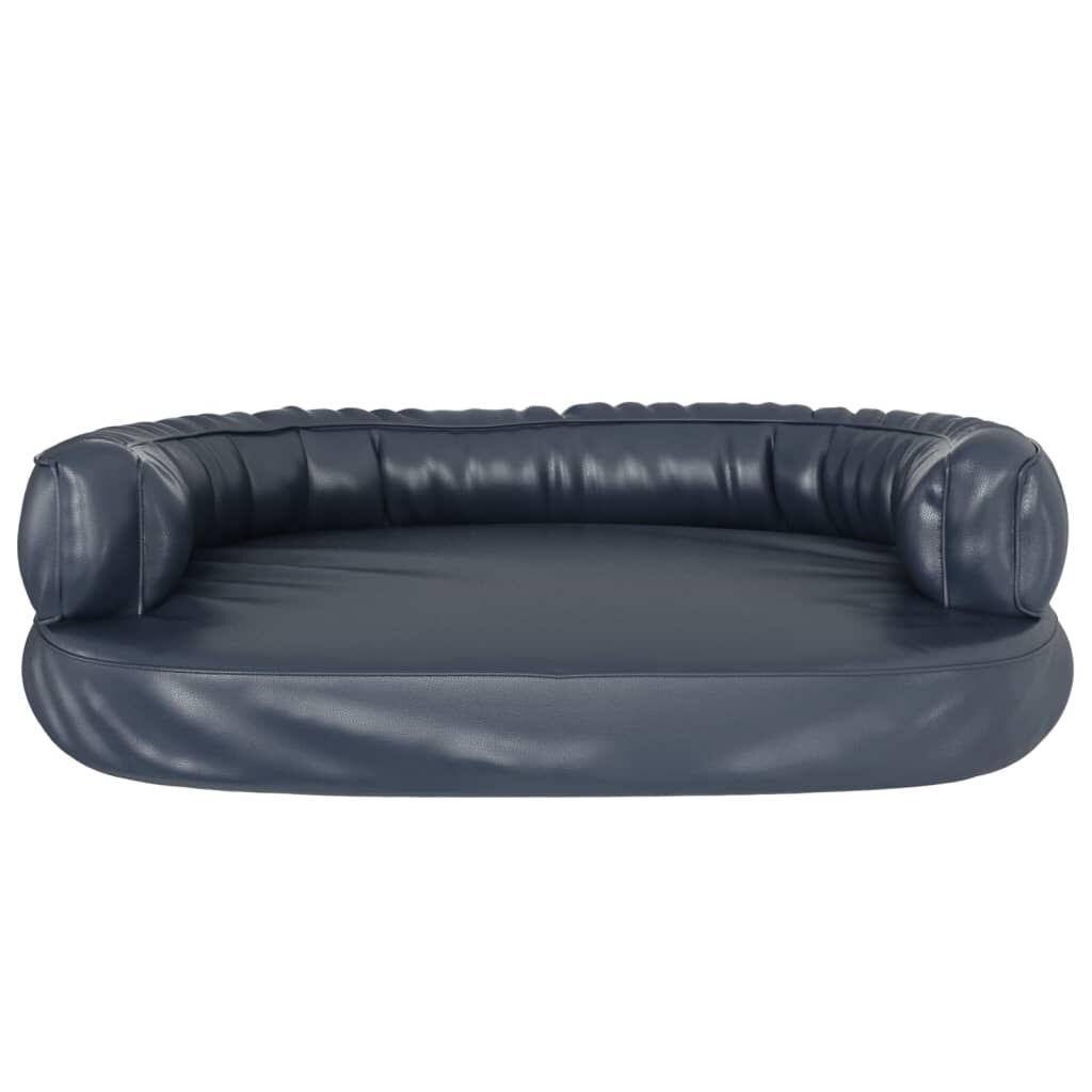 Vidaxl Cama Para Perros De Espuma Cuero Sintético Azul Oscuro 88x65 Cm_3
