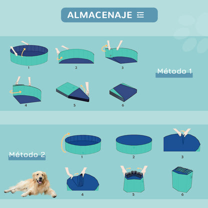 Pawhut Piscina Plegable Para Perros Ø160x30cm Bañera De Pvc Interior Exterior_3