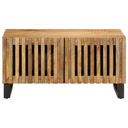 Mesa De Centro De Madera Maciza De Mango Rugosa 80x51x40 Cm_0