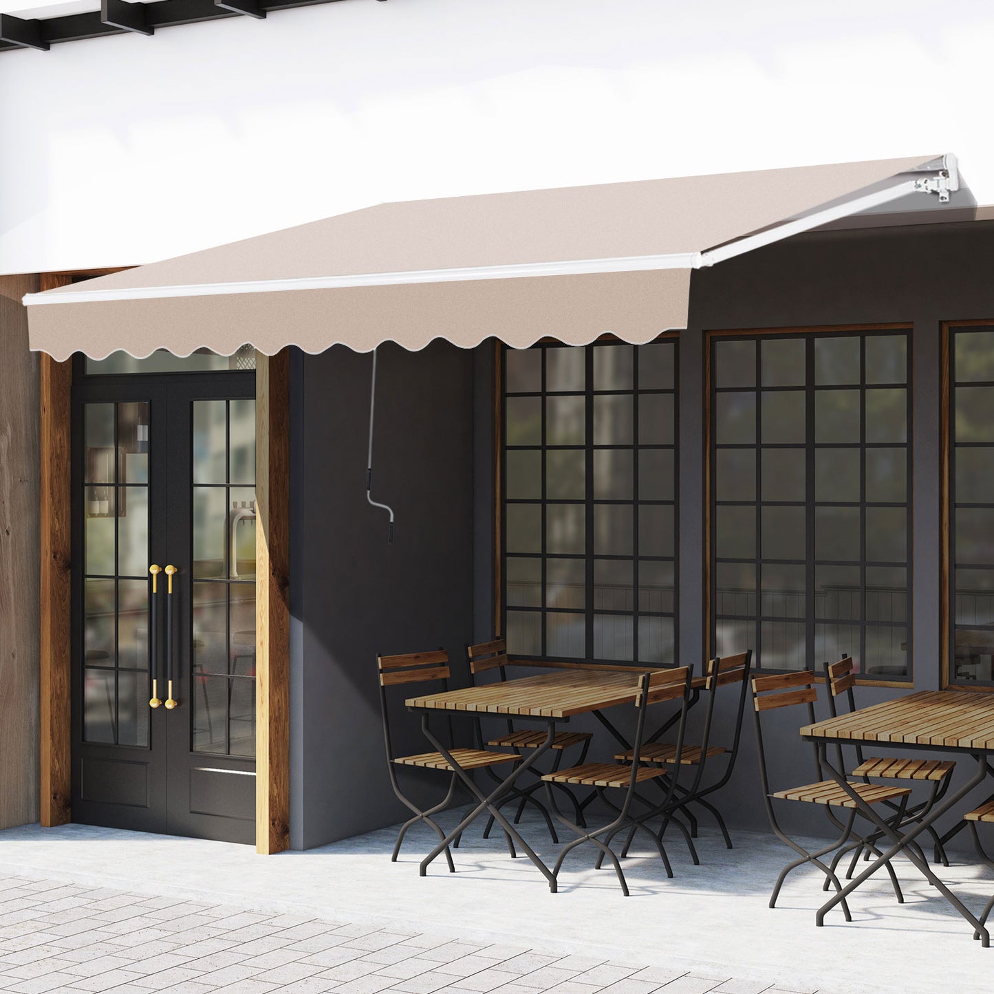 Outsunny Toldo Manual Retráctil 295x200 Cm Con Manivela De Metal Beige_1