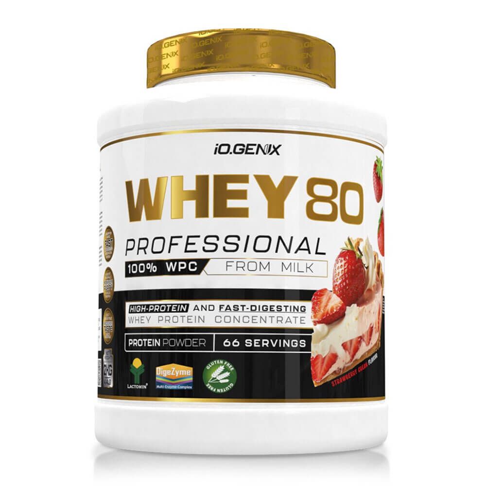 Whey 80 Profesional - 2kg - Nata Y Fresa - Proteina De Suero Whey - Io.genix_0
