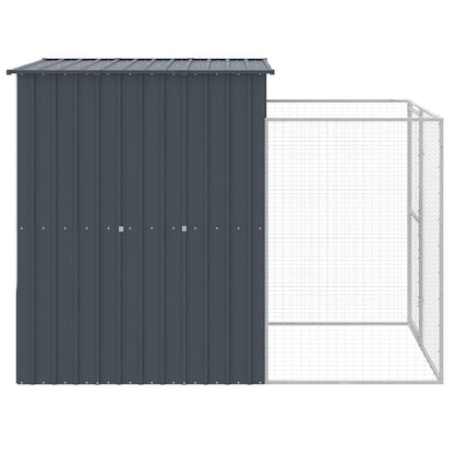 Vidaxl Caseta Perros Con Corral Acero Galvanizado Gris 165x251x181 Cm_3