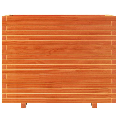 Jardinera Madera Maciza De Pino Marrón Cera 90x40x72,5 Cm_4