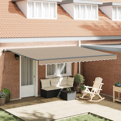 Toldo Retráctil Beige 450 X 300 Cm Tela Y Aluminio_1