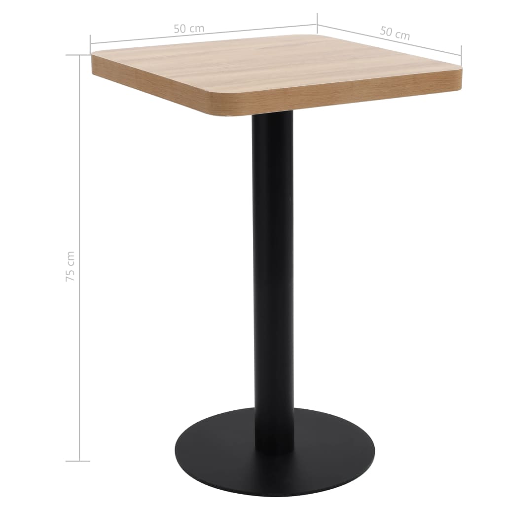 Mesa De Bistró Mdf Marrón Claro 50x50 Cm_4
