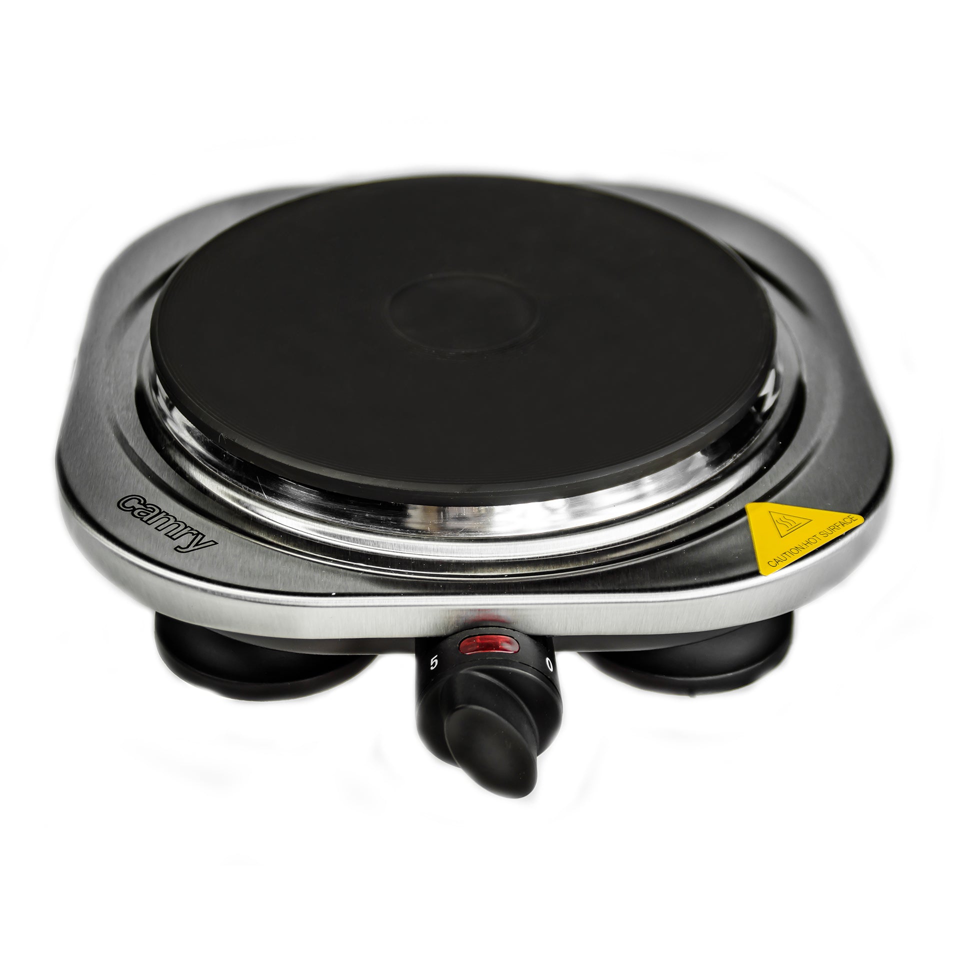 Hornillo Eléctrico, Zona Cocinado 18,5 Cm, Termostato Regulación Continua, Ideal Viaje, Camping Camry Cr6510 Plata