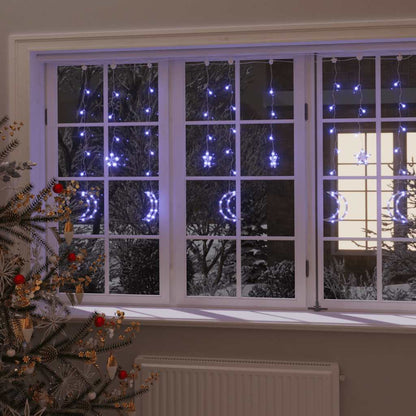 Vidaxl Luces Estrella Y Luna 138 Leds Azul Con Control Remoto_1