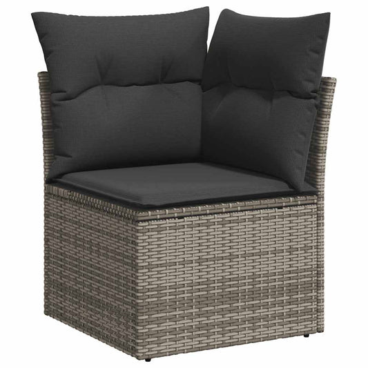 Set De Muebles De Jardín 6 Pzas Y Cojines Ratán Sintético Gris / Vetonek_0