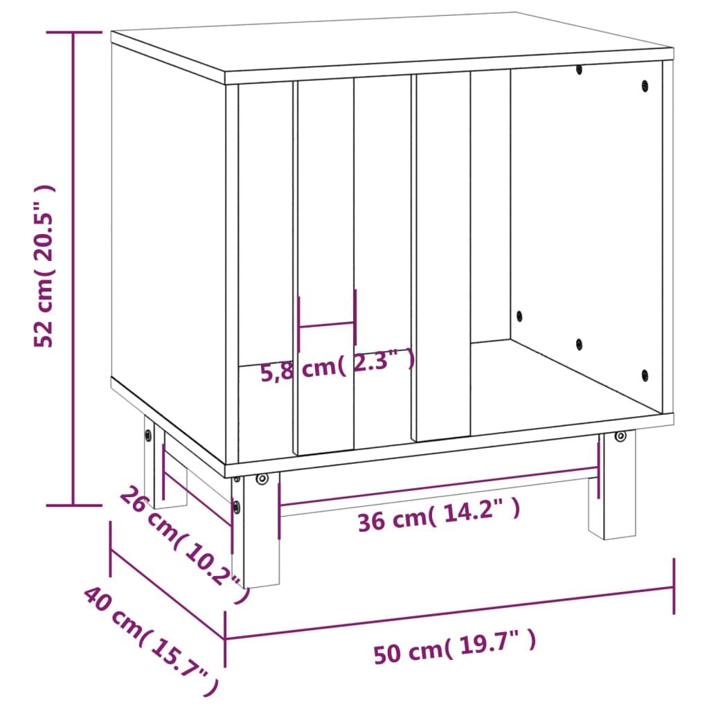 Vidaxl Caseta Para Perros Madera Maciza De Pino Gris 50x40x52 Cm_2