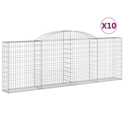 Cestas De Gaviones 10 Uds Forma Arco Hierro 300x30x100/120 Cm_0