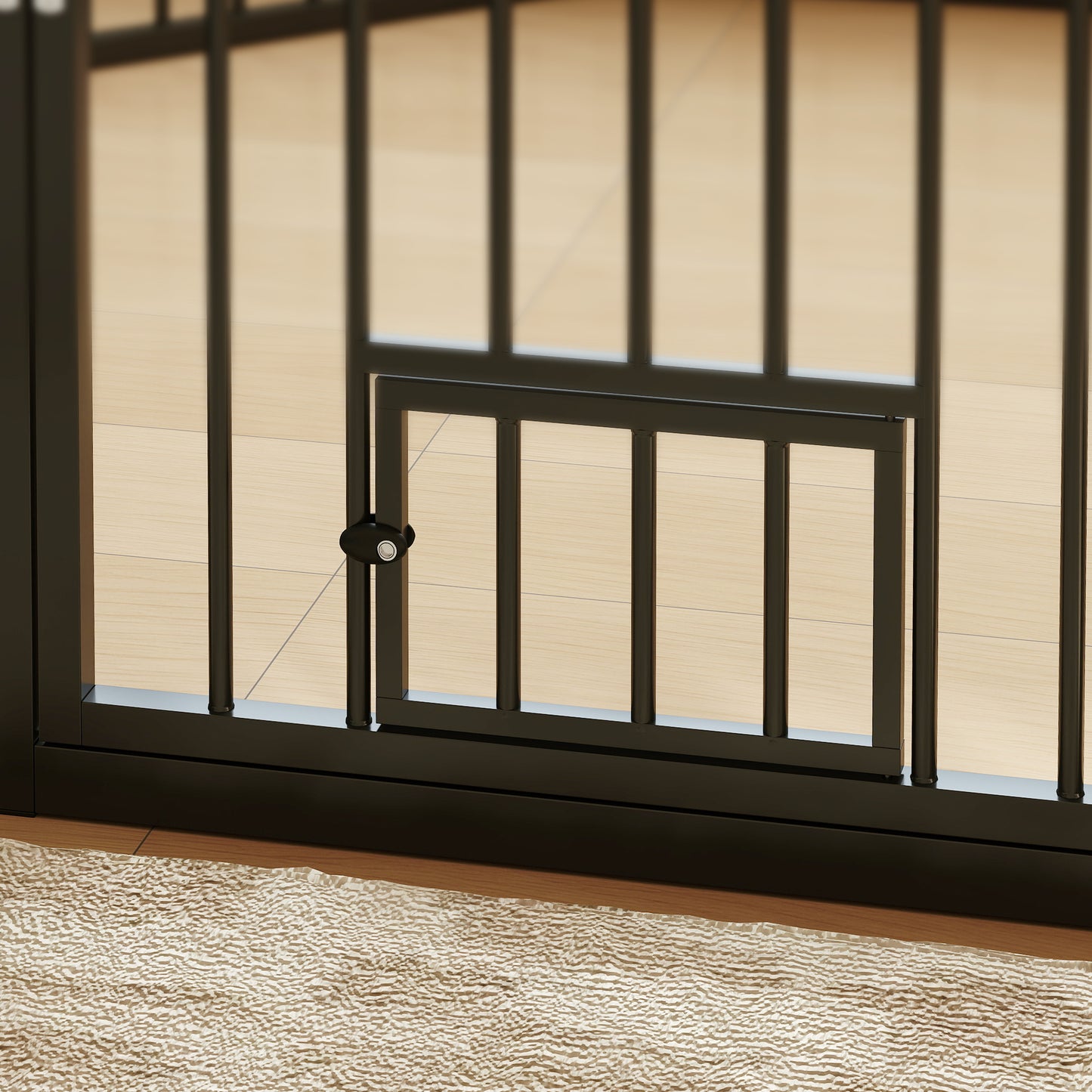 Pawhut Parque Para Perros De 8 Paneles 60x76 Cm Para Interior Y Exterior Negro_3