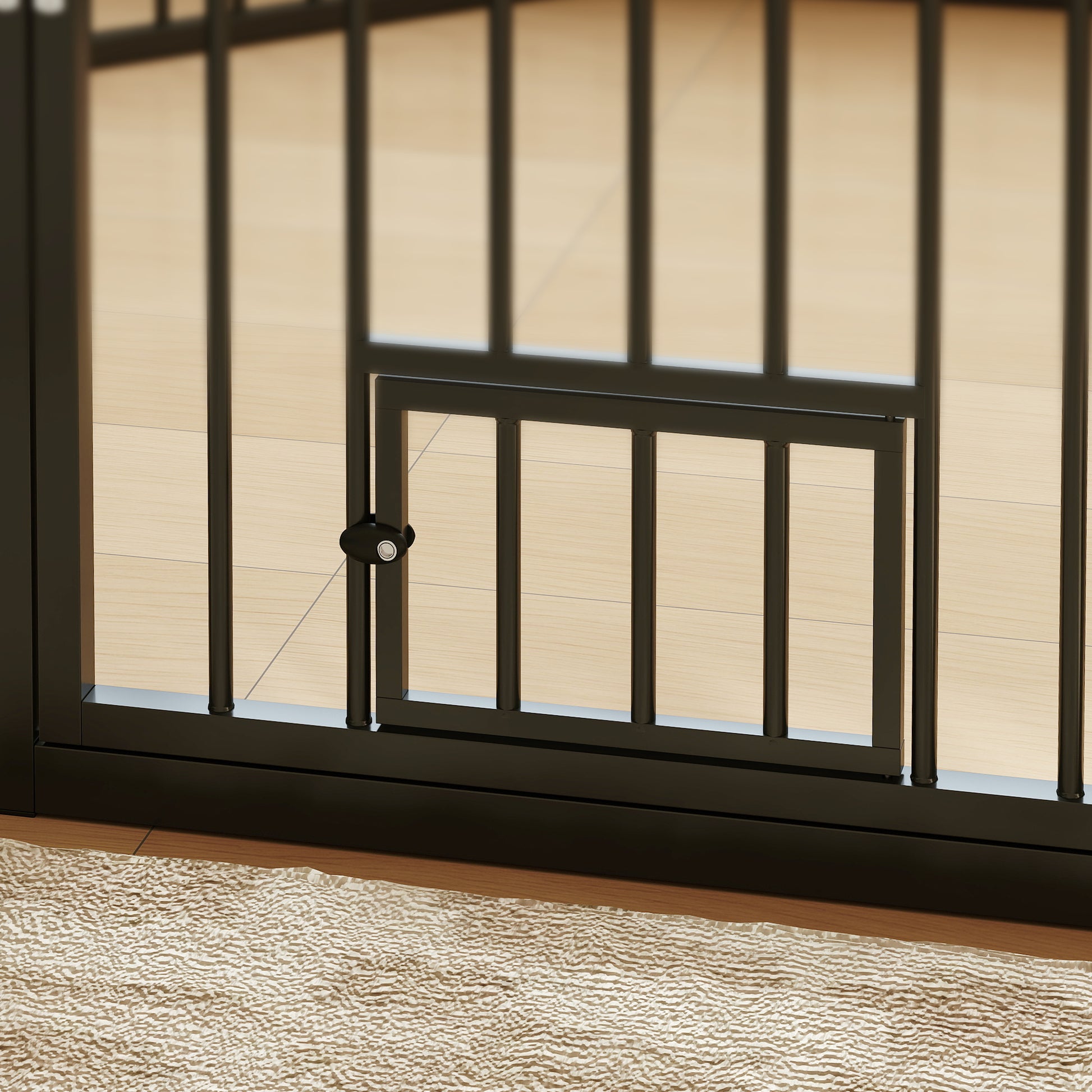 Pawhut Parque Para Perros De 8 Paneles 60x76 Cm Para Interior Y Exterior Negro_3