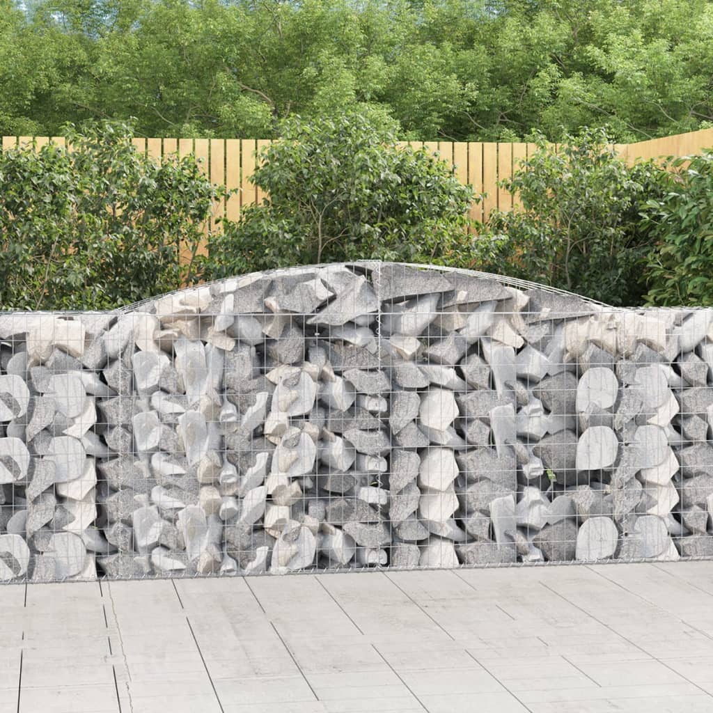 Cestas De Gaviones 9 Uds Forma De Arco Hierro 400x50x100/120 Cm_1