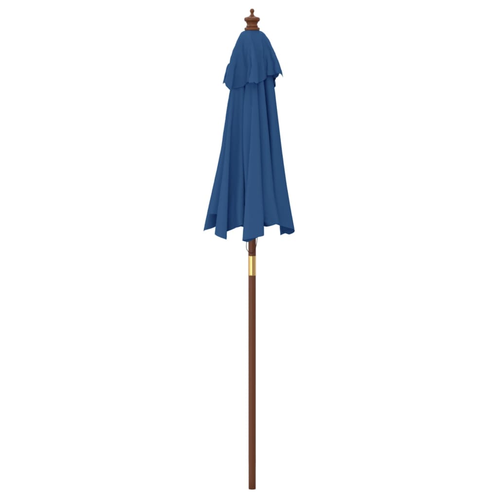 Sombrilla De Jardín Con Poste De Madera Azul Celeste 196x231 Cm_3