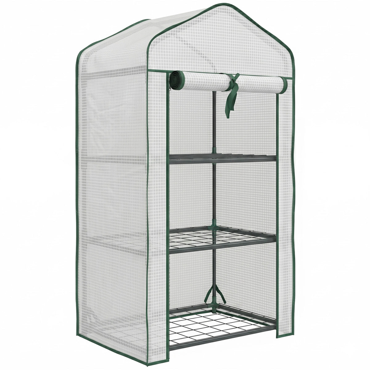Invernadero De Jardín Outsunny Acero, Pe Blanco 59x39x127 Cm_0
