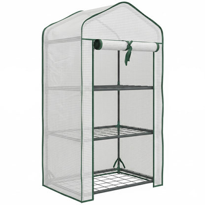 Invernadero De Jardín Outsunny Acero, Pe Blanco 59x39x127 Cm_0