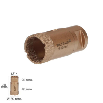 Corona Diamante Para Amoladora Ø 30 Mm. Conexión Rosca M14. Corte Seco_1