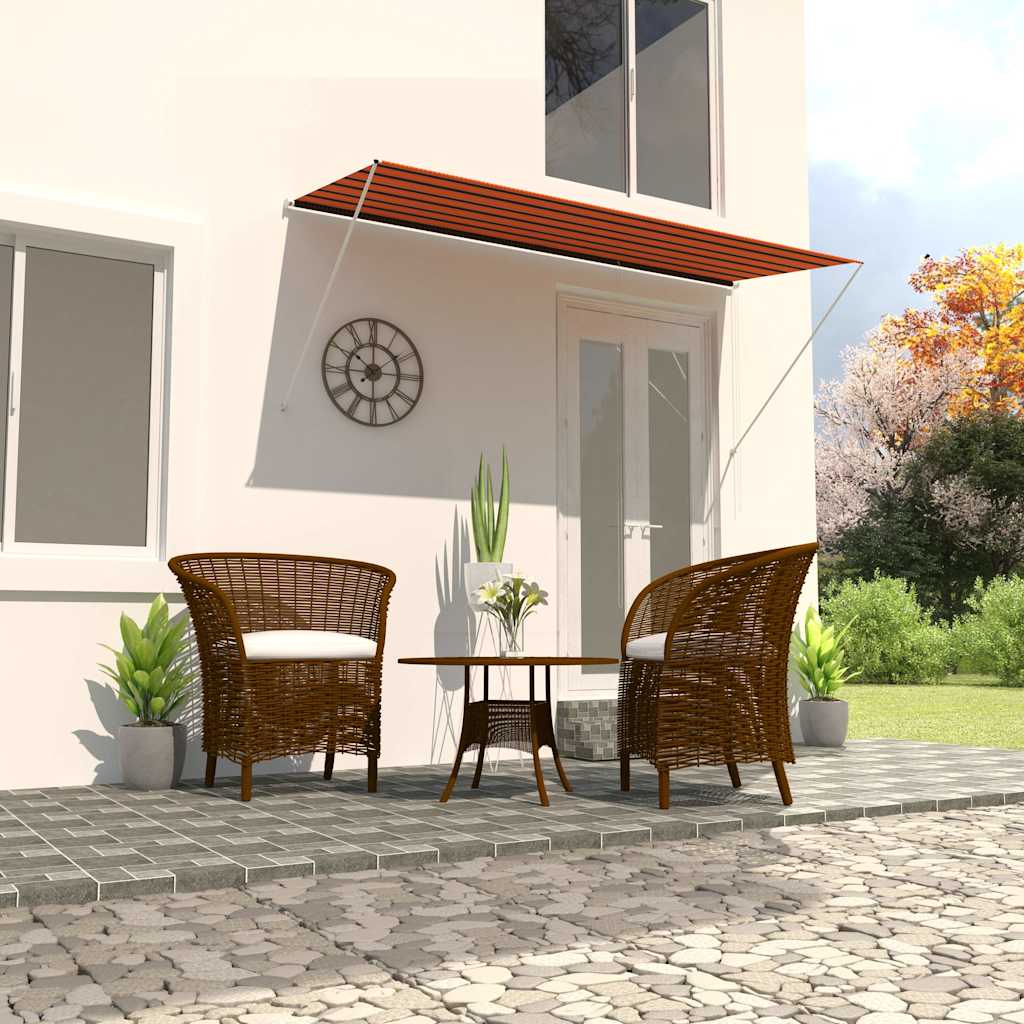 Toldo Retráctil Naranja Y Marrón 300x150 Cm_1