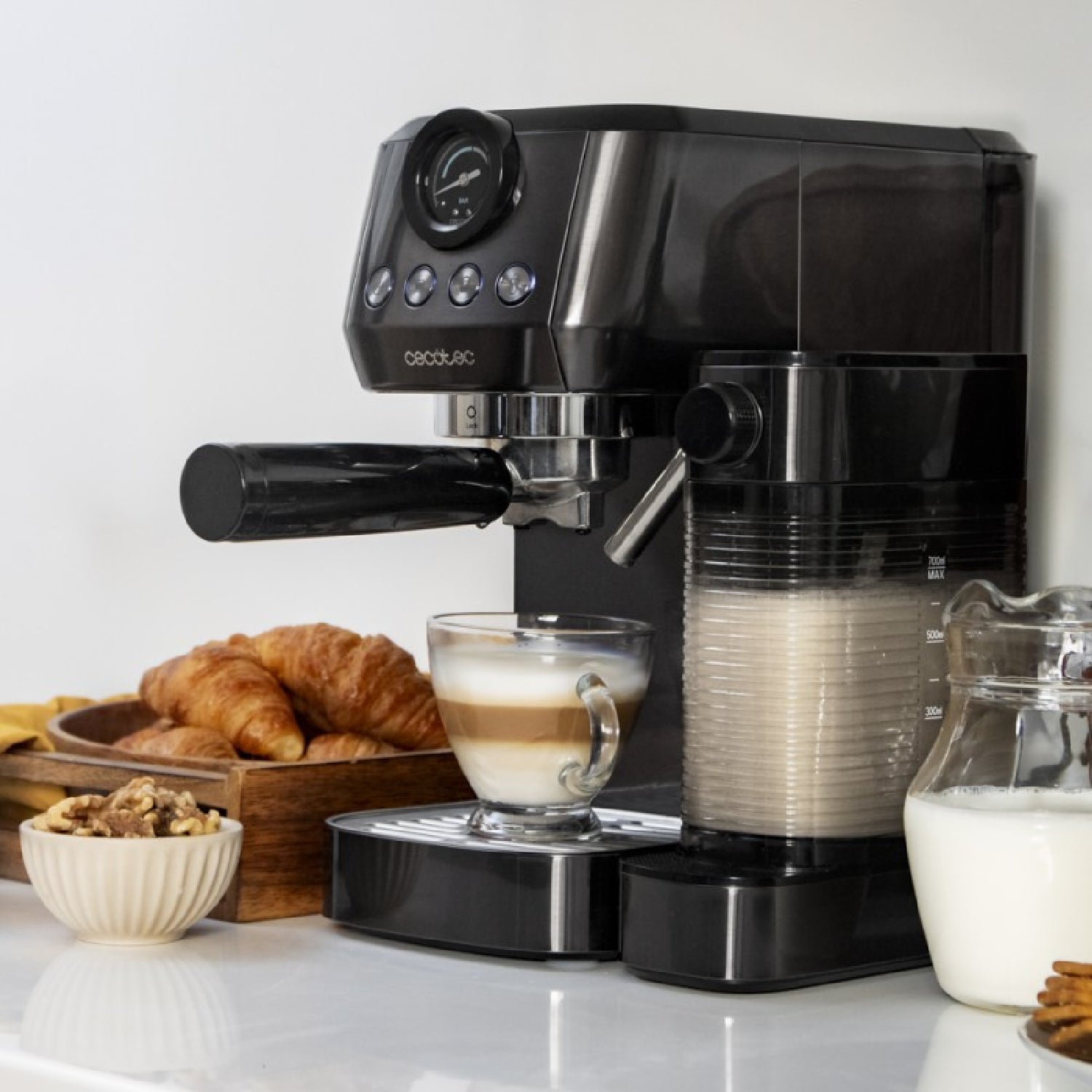 Cecotec Cafetera Semiautomática Cafetera Semiautomática Power Espresso 20 Steel Pro Latte_1