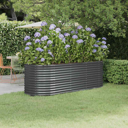 Jardinera Arriate Acero Galvanizado Antracita 224x80x68 Cm_1