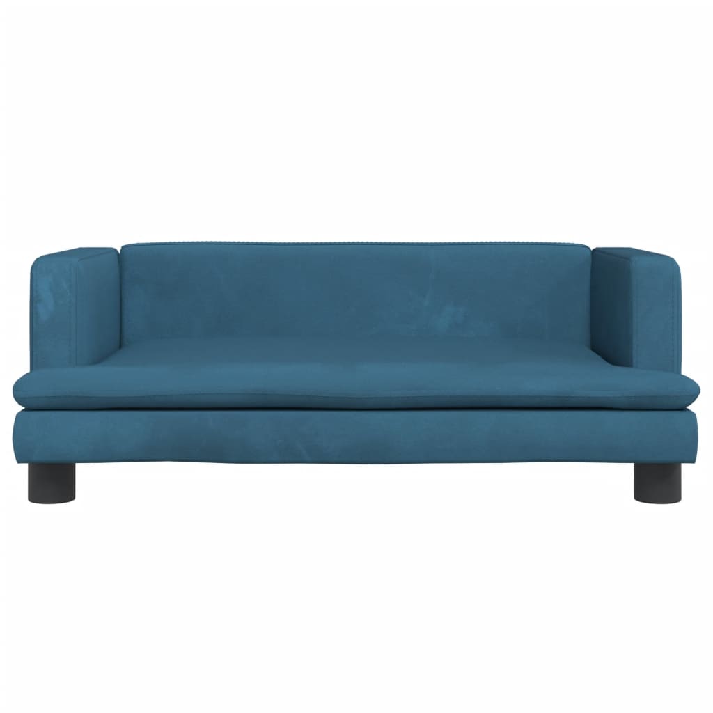 Cama Para Perros De Terciopelo Azul 80x45x30 Cm / Vetonek_4