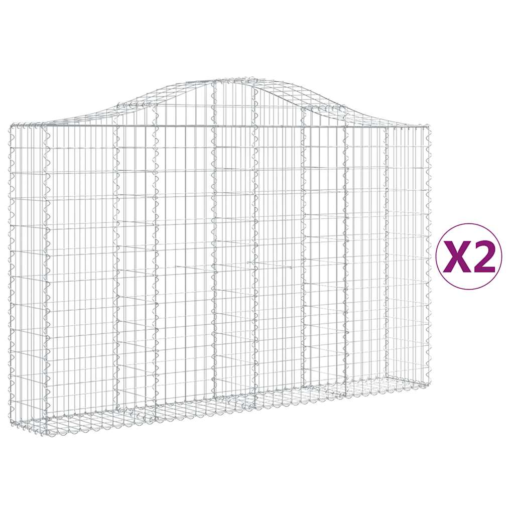 Cestas De Gaviones 2 Uds Forma De Arco Hierro 200x30x120/140cm_0