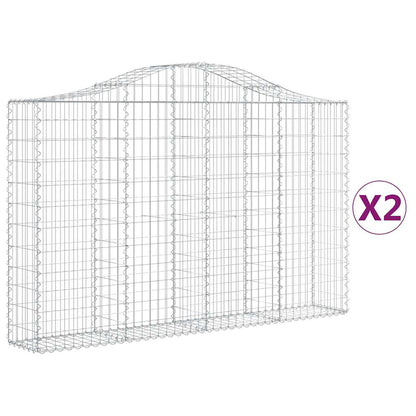 Cestas De Gaviones 2 Uds Forma De Arco Hierro 200x30x120/140cm_0