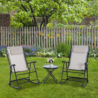 Outsunny Set De Muebles De Jardín Mesa Redonda Y 2 Sillas Mecedoras Plegables_1
