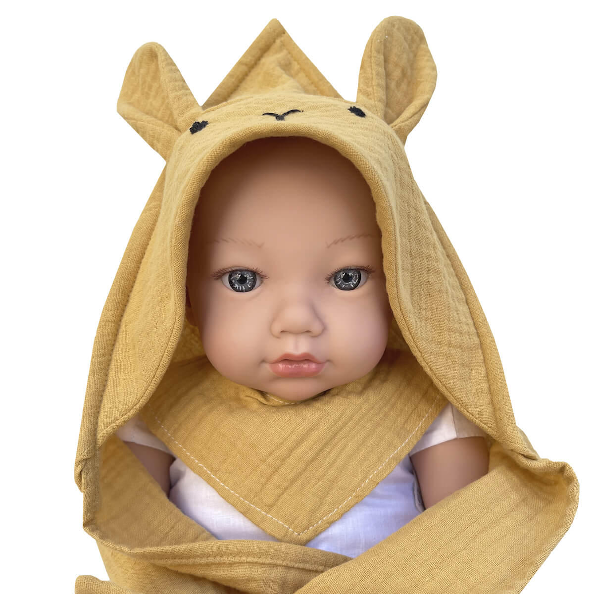 Set Toalla-bandana Muñeca Bunny Bobble Mostaza_1