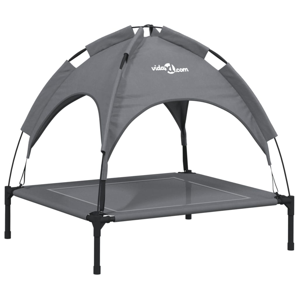 Cama Para Perros Con Dosel Antracita Tela Oxford Y Acero / Vetonek_4