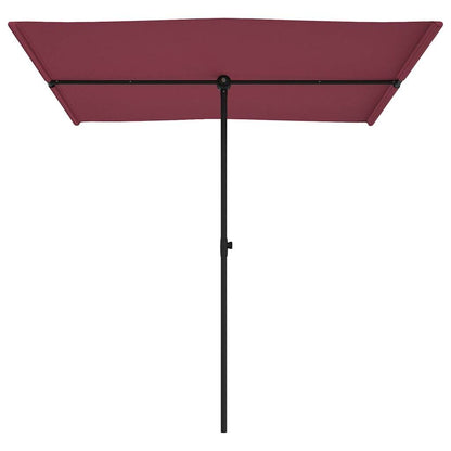Vidaxl Sombrilla De Jardín Con Palo De Aluminio Rojo Burdeos 2x1,5 M_3