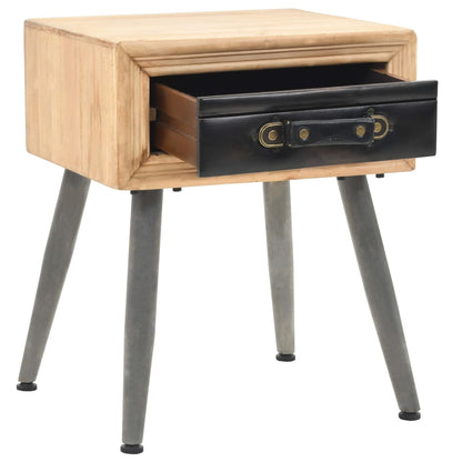 Mesita De Noche De Madera Maciza De Abeto 43x38x50 Cm_3