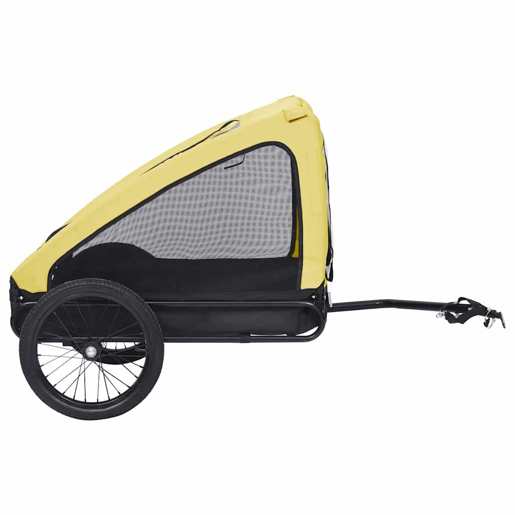 Vidaxl Remolque De Bicicleta Para Mascotas Amarillo Y Negro_3