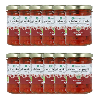 Pack 12x Pimiento piquillo entero ECO Planeta Huerto 185g