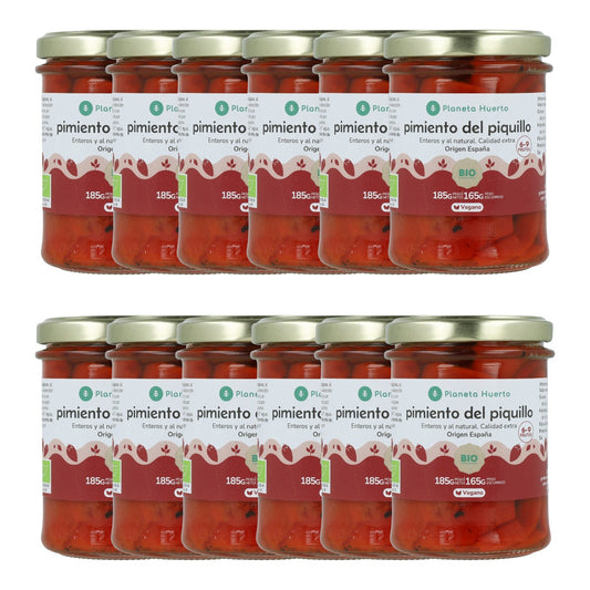 Pack 12x Pimiento piquillo entero ECO Planeta Huerto 185g